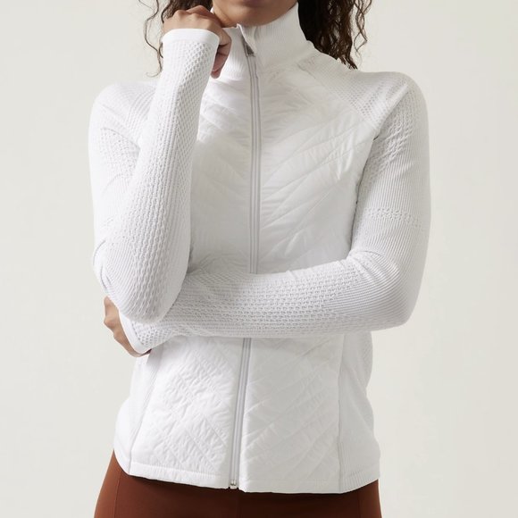 NWT Athleta Flurry Force Insulated Prima Loft Jacket Size Medium In BrightWhite - Picture 1 of 12